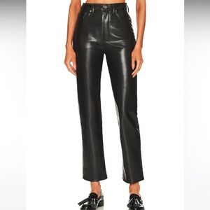Agolde Recycled Leather 90s Pinch Waist Black Detox Pants sz 30